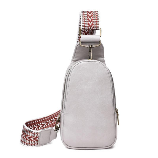 Geometric Strap Crossbody Chest Bag Zipper Sling Bag