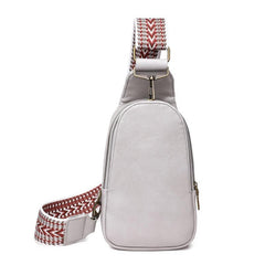 Geometric Strap Crossbody Chest Bag Zipper Sling Bag