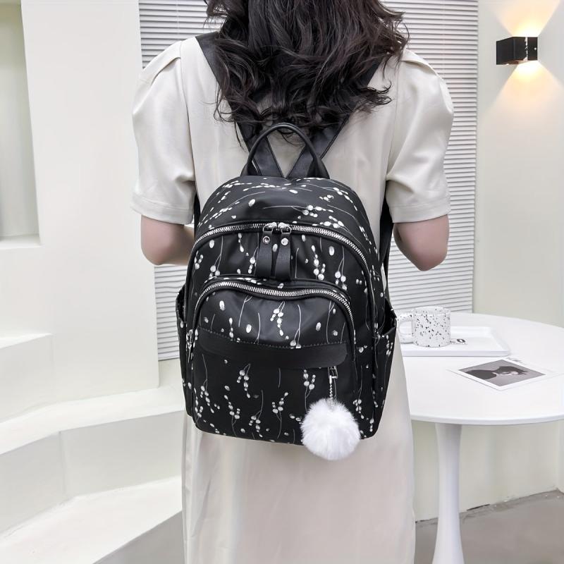 Flower Pattern Backpack Purse Layer Preppy School Bag Women's All Match