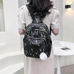 Flower Pattern Backpack Purse Layer Preppy School Bag Women's All Match