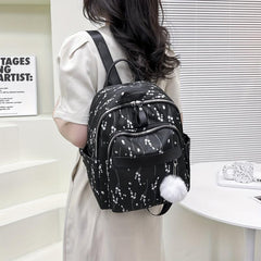 Flower Pattern Backpack Purse Layer Preppy School Bag Women's All Match