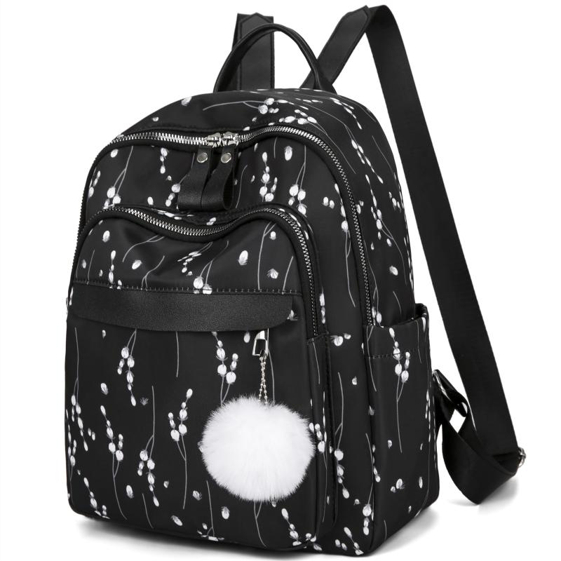 Flower Pattern Backpack Purse Layer Preppy School Bag Women's All Match
