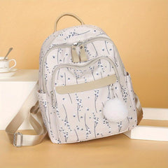 Flower Pattern Backpack Purse Layer Preppy School Bag Women's All Match