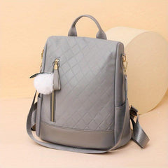 Vintage Anti Theft Backpack PU Leather School Bag Women's Daypack