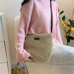 Straw Beach Bag Women's Woven Crossbody Shoulder Bag For Holiday