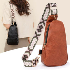 Vintage Crossbody Chest Bag Retro Sling Bag Women's Casual Shoulder Purse