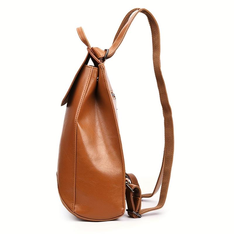 Vintage Flap Backpack Purse Retro Two Way Preppy School Bag