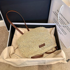 Woven Straw Bag Women's Summer Beach Handbag Large Capacity Crossbody Bag