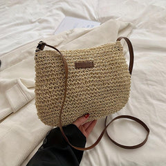 Woven Straw Bag Women's Summer Beach Handbag Large Capacity Crossbody Bag