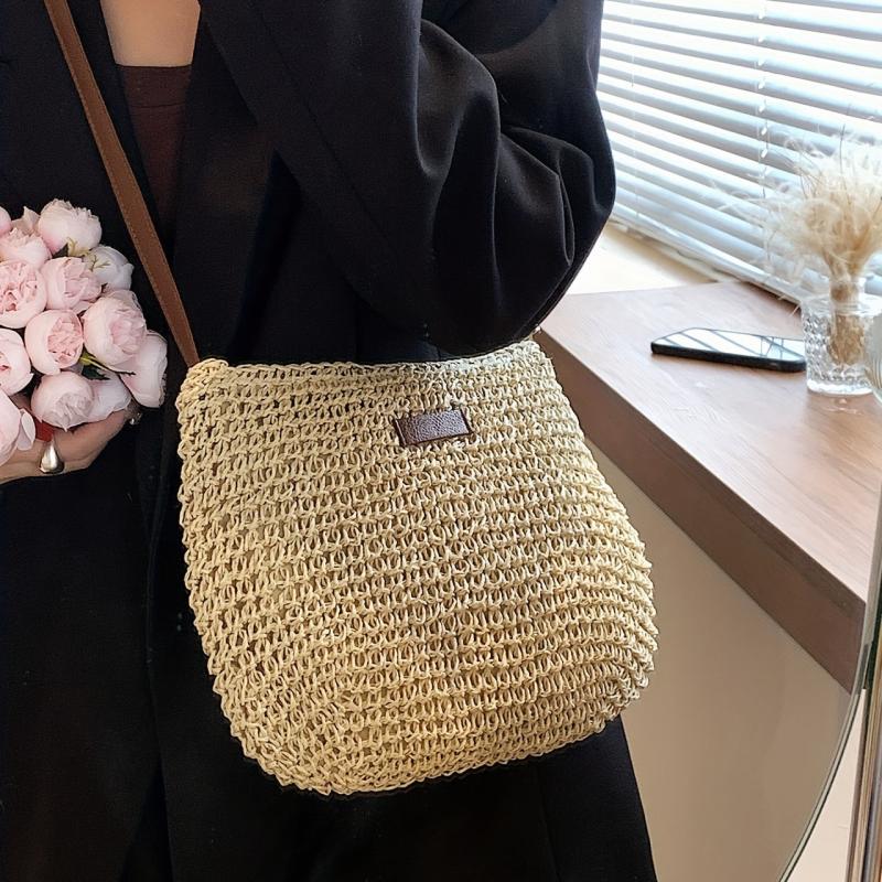 Woven Straw Bag Women's Summer Beach Handbag Large Capacity Crossbody Bag