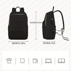 Casual Zipper Backpack All Match Daypack Business Laptop Bag