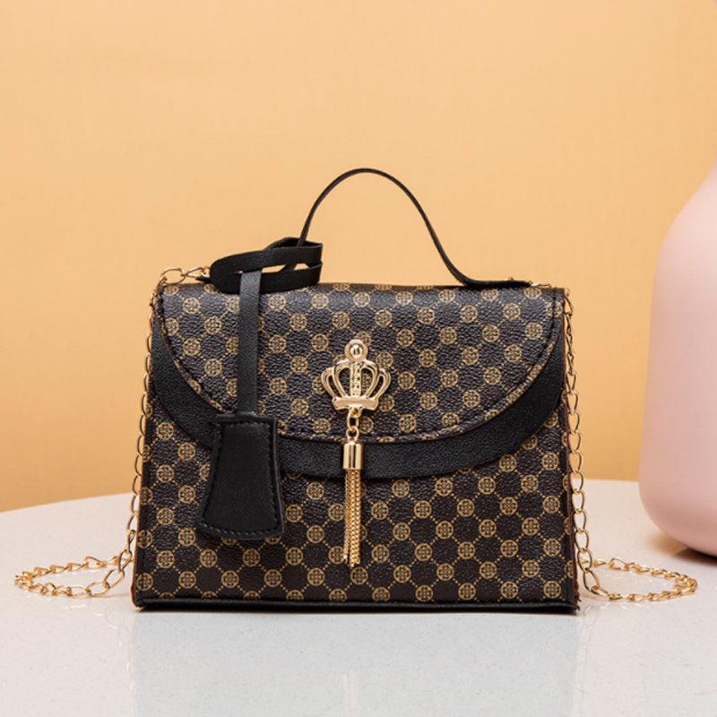 Geometric Pattern Crossbody Bag Top Handle Purse Chain Shoulder Bag