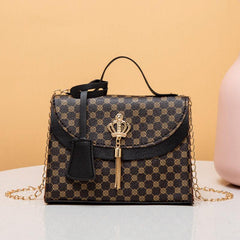 Geometric Pattern Crossbody Bag Top Handle Purse Chain Shoulder Bag