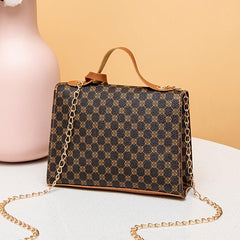 Geometric Pattern Crossbody Bag Top Handle Purse Chain Shoulder Bag