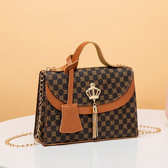 Geometric Pattern Crossbody Bag Top Handle Purse Chain Shoulder Bag