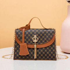 Geometric Pattern Crossbody Bag Top Handle Purse Chain Shoulder Bag