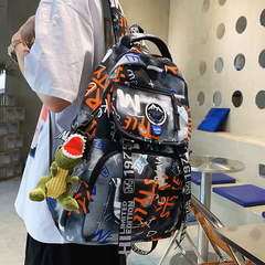 Letters Graffiti Pattern Backpack Casual Student School Bag