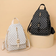 Zipper Front Flap Backpack Purse Two-way Shoulder Bag Women's Daypack