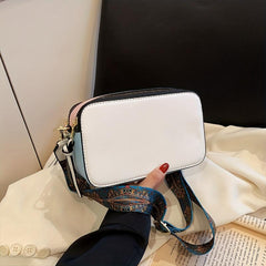 Double Zip Crossbody Bag with Ethnic Strap