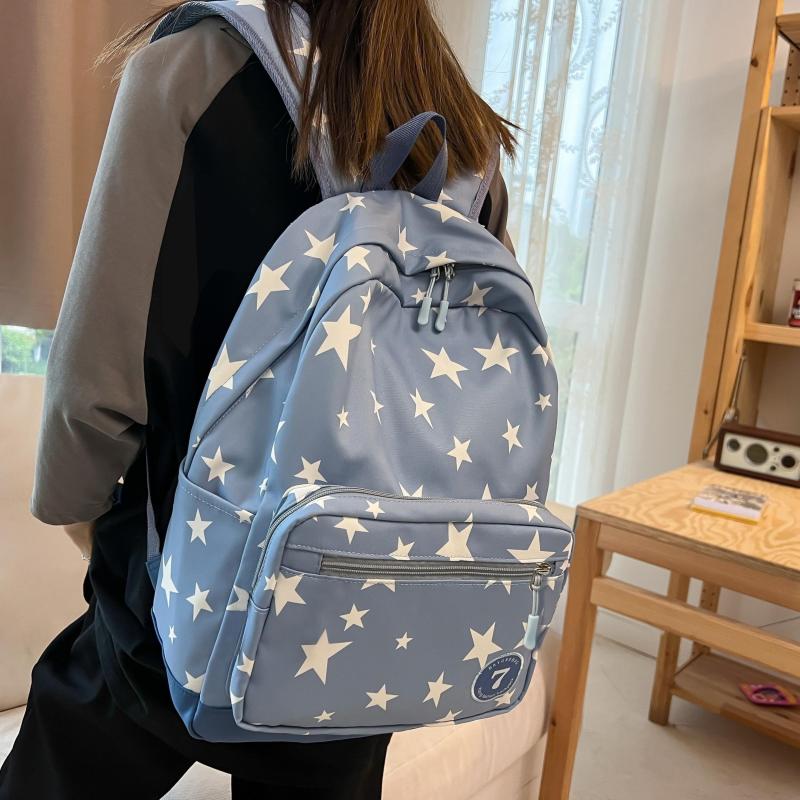 Leisure Ins Star Printed Backpack Large capacity Travel Bag