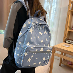 Leisure Ins Star Printed Backpack Large capacity Travel Bag
