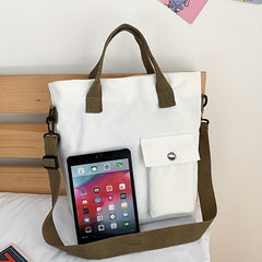 Canvas Crossbody Bag Large Capacity Shoulder Bag for School & Shopping