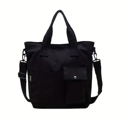 Canvas Crossbody Bag Large Capacity Shoulder Bag for School & Shopping