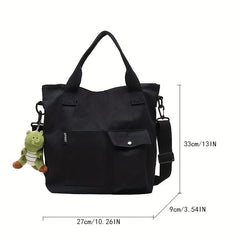Canvas Crossbody Bag Large Capacity Shoulder Bag for School & Shopping