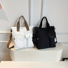 Canvas Crossbody Bag Large Capacity Shoulder Bag for School & Shopping