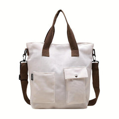 Canvas Crossbody Bag Large Capacity Shoulder Bag for School & Shopping
