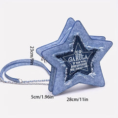 Y2K Star Shaped Novelty Backpack Women's Embroidered Knapsack