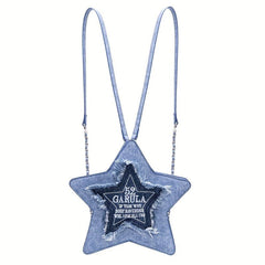Y2K Star Shaped Novelty Backpack Women's Embroidered Knapsack