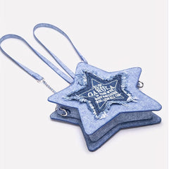 Y2K Star Shaped Novelty Backpack Women's Embroidered Knapsack