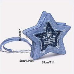 Y2K Star Shaped Novelty Backpack Women's Embroidered Knapsack