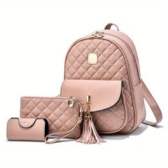 3-Pc Classic Bag Set: Argyle Backpack, Clutch Pouch, Card Case