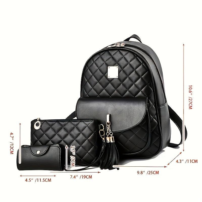 3-Pc Classic Bag Set: Argyle Backpack, Clutch Pouch, Card Case