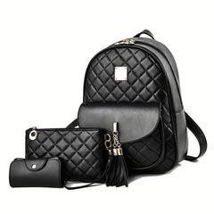 3-Pc Classic Bag Set: Argyle Backpack, Clutch Pouch, Card Case