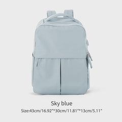 Minimalist Large Capacity Backpack Solid School Bag Laptop Storage