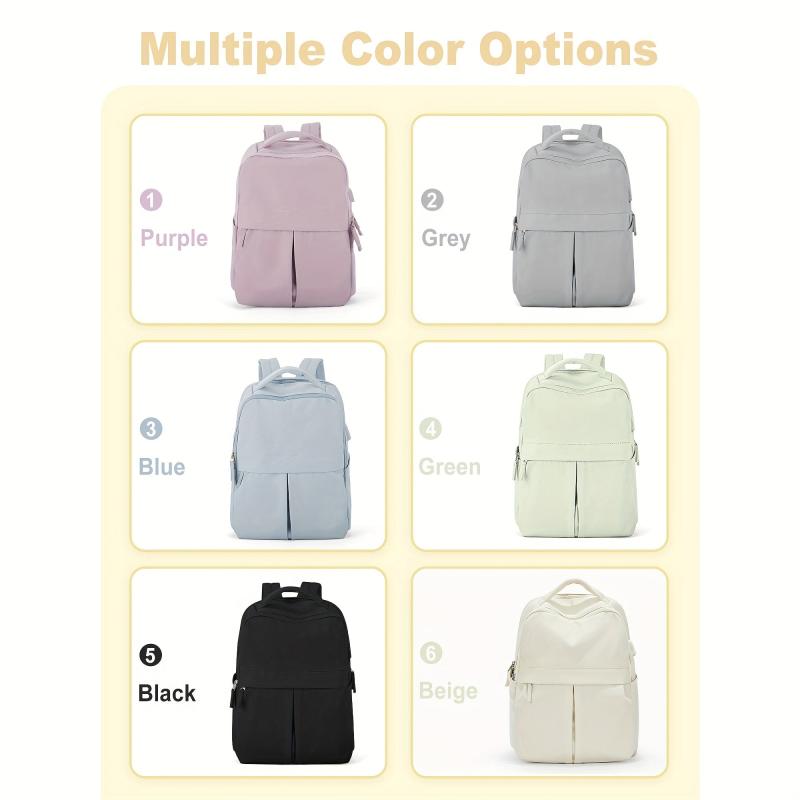 Minimalist Large Capacity Backpack Solid School Bag Laptop Storage