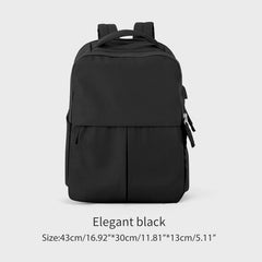 Minimalist Large Capacity Backpack Solid School Bag Laptop Storage