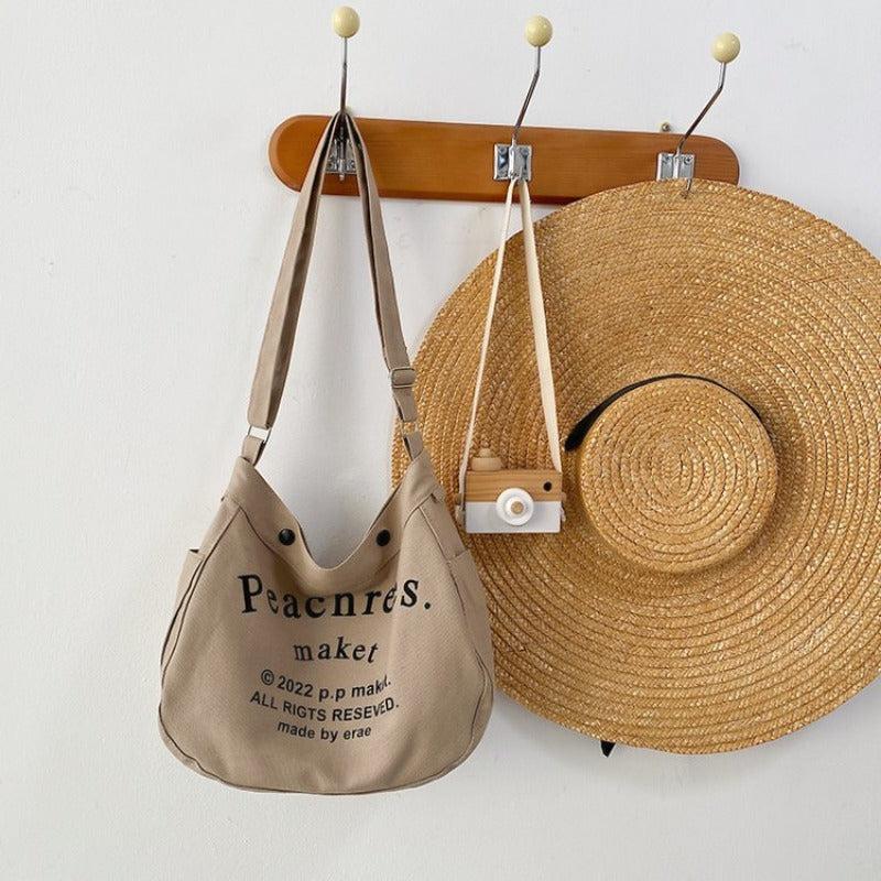Canvas Crossbody Bag Large Capacity Hobo Bag Shoulder Bag
