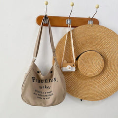 Canvas Crossbody Bag Large Capacity Hobo Bag Shoulder Bag