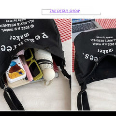 Canvas Crossbody Bag Large Capacity Hobo Bag Shoulder Bag