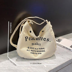 Canvas Crossbody Bag Large Capacity Hobo Bag Shoulder Bag