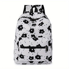 Cartoon Pattern Backpack Zipper Travel Rucksack Stylish Bag