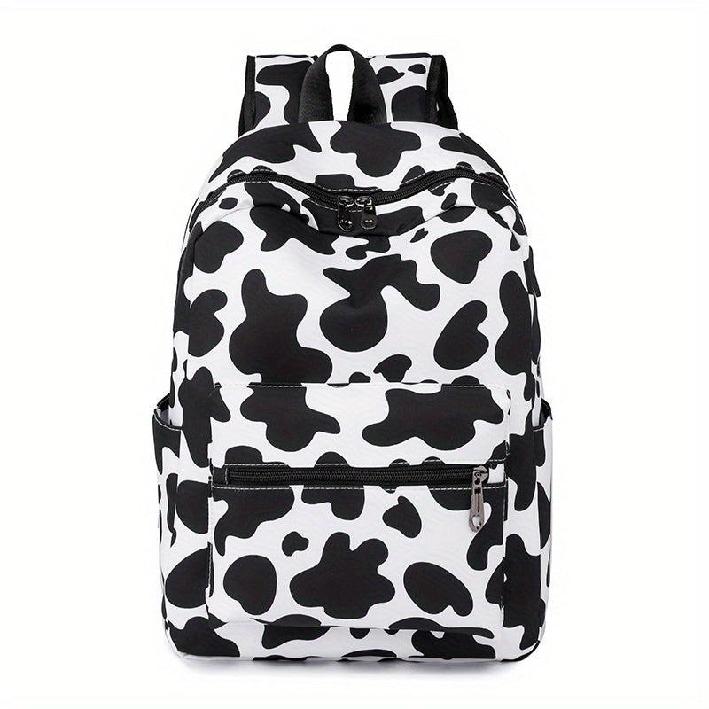 Cartoon Pattern Backpack Zipper Travel Rucksack Stylish Bag