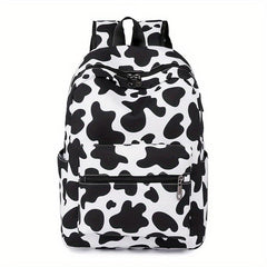 Cartoon Pattern Backpack Zipper Travel Rucksack Stylish Bag