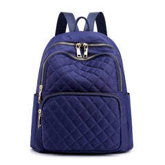 Casual Minimalist Zipper Backpack Quilted Detail Rucksack Women's Bag