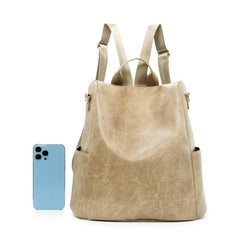 Embossed PU Leather Backpack Solid Backpack For Women