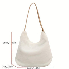 Y2K Plush Tote Bag Retro Hobo Shoulder Purse Fluffy Faux Fur Crossbody